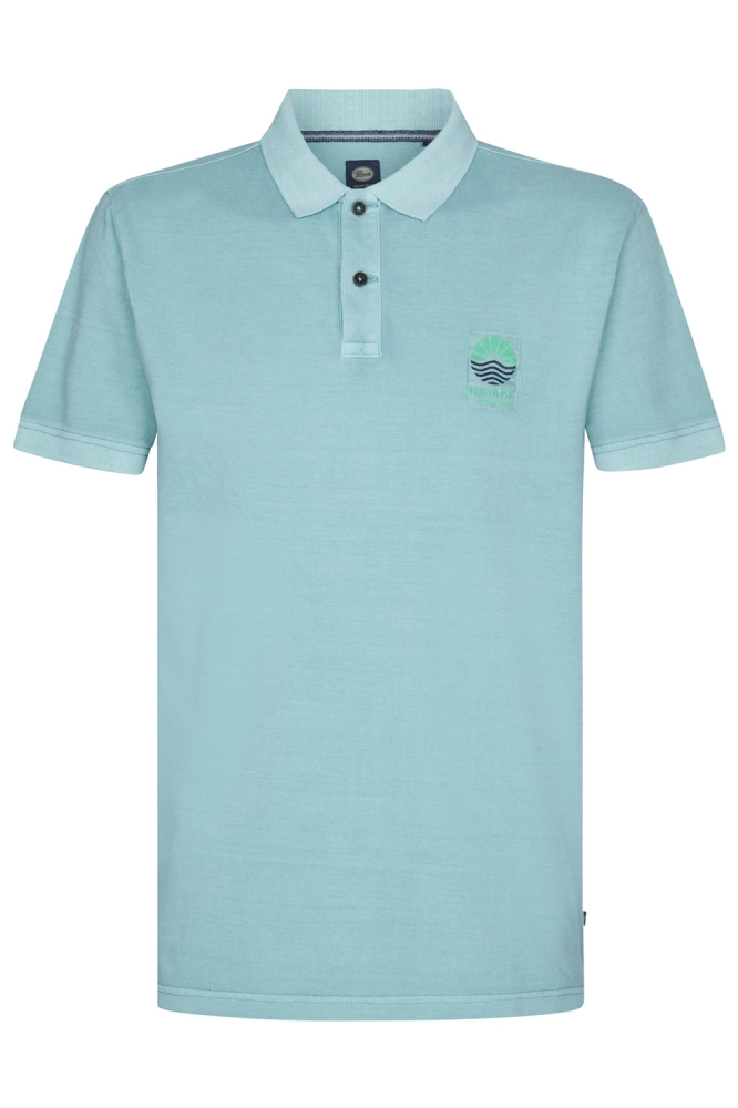 POLO MET RIBKRAAG M 1050 POL922 6169 AQUA GREEN